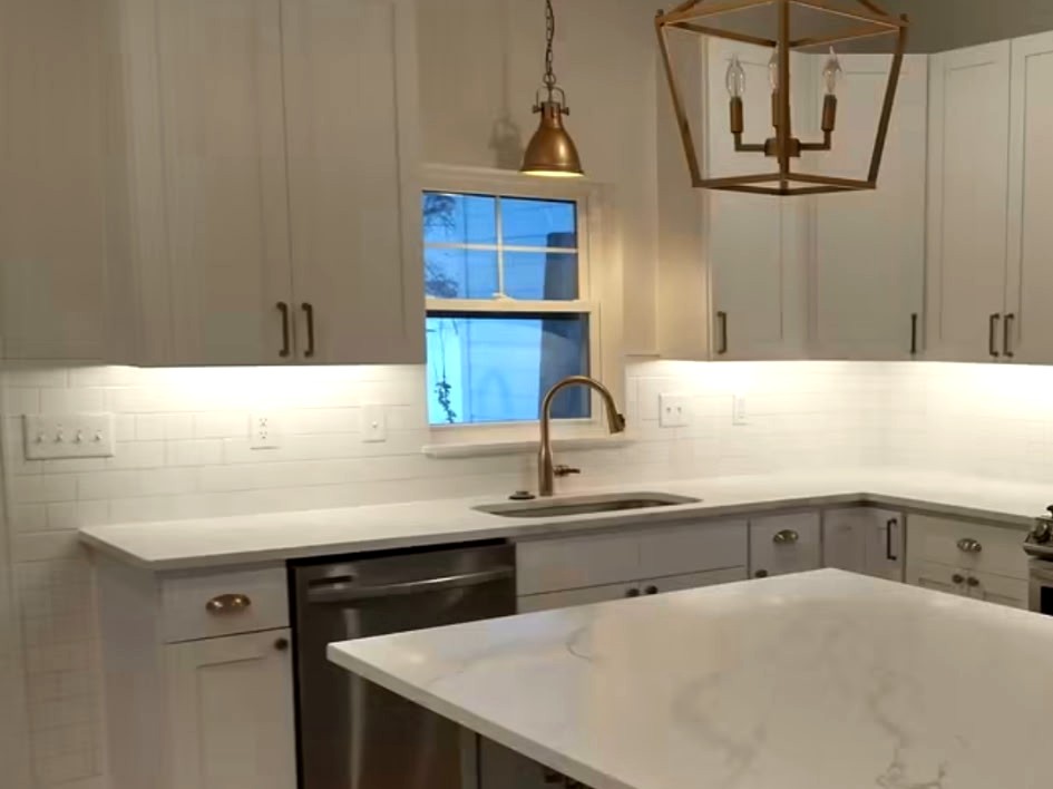 Kitchen with wood floors
